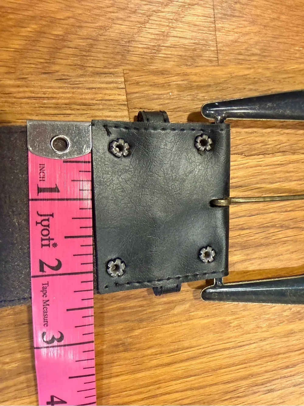 Vintage 1980s Wide Black Leather Contour Belt Made in USA Size 13 (049)
